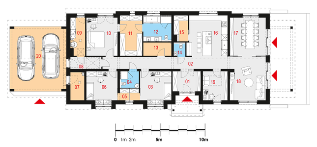 Rzut parteru POW. 226,6 m²