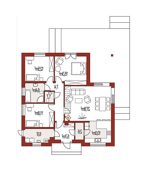 Rzut parteru lustro POW. 0,0 m²