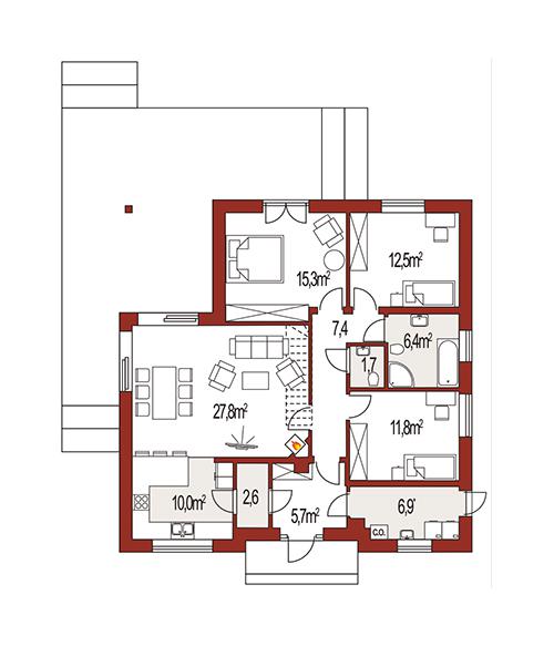 Rzut parteru POW. 0,0 m²