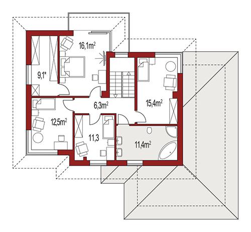 Rzut piętra POW. 0,0 m²