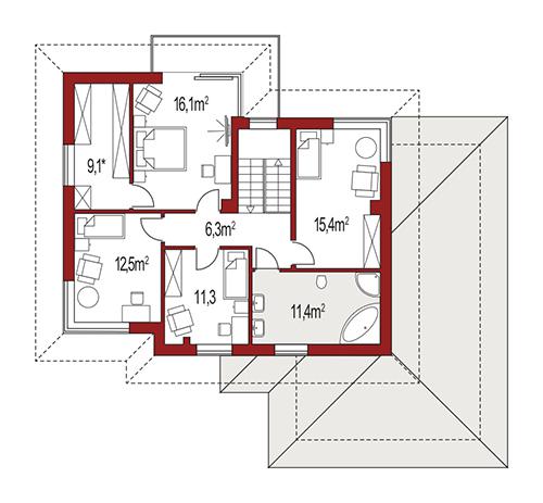 Rzut piętra POW. 0,0 m²