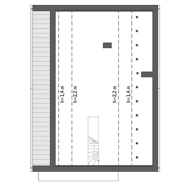 Rzut poddasza: Do indywidualnej adaptacji (63,2 m2 powierzchni użytkowej)