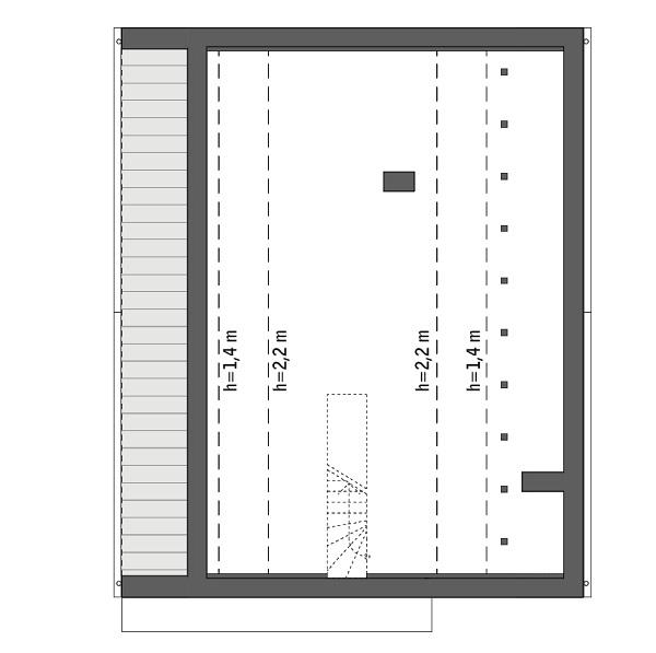 Rzut poddasza: Do indywidualnej adaptacji (56,0 m2 powierzchni użytkowej)