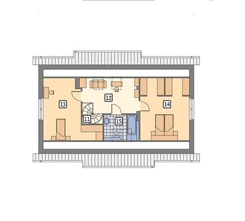 Rzut poddasza POW. 66,0 m²