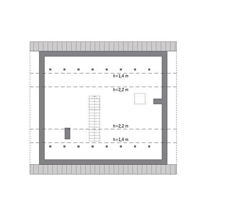 Rzut poddasza: do indywidualnej adaptacji (43,3 m2 powierzchni użytkowej)