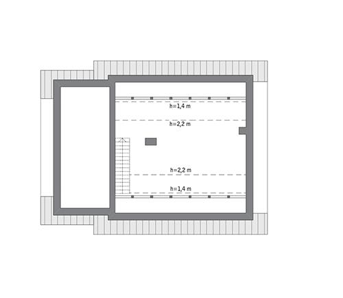 Rzut poddasza: do indywidualnej adaptacji (34,1 m2 powierzchni użytkowej)