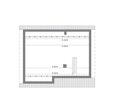 Rzut poddasza: do indywidualnej adaptacji (83,4 m2 powierzchni użytkowej)