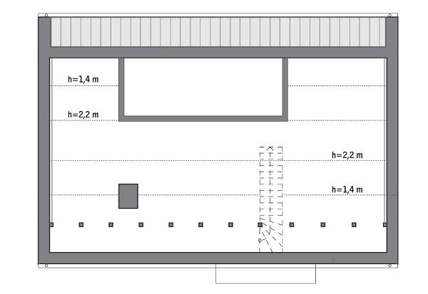Rzut poddasza: Do indywidualnej adaptacji (67,4 m2 powierzchni użytkowej)