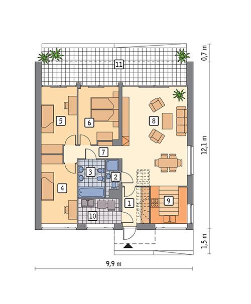 Rzut parteru POW. 94,5 m²