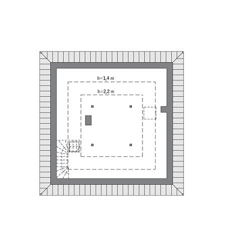 Rzut poddasza: do indywidualnej adaptacji (30,1 m2 powierzchni użytkowej)