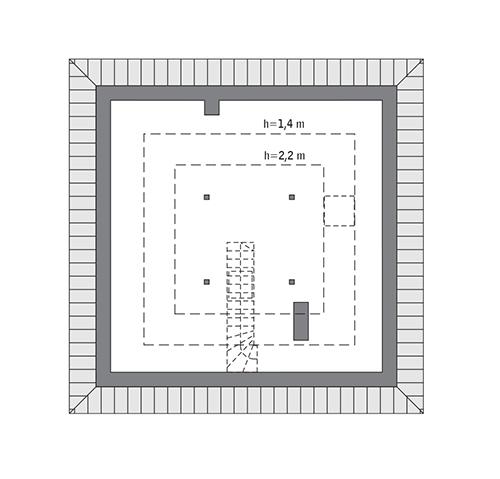 Rzut poddasza: do indywidualnej adaptacji (35,4 m2 powierzchni użytkowej)