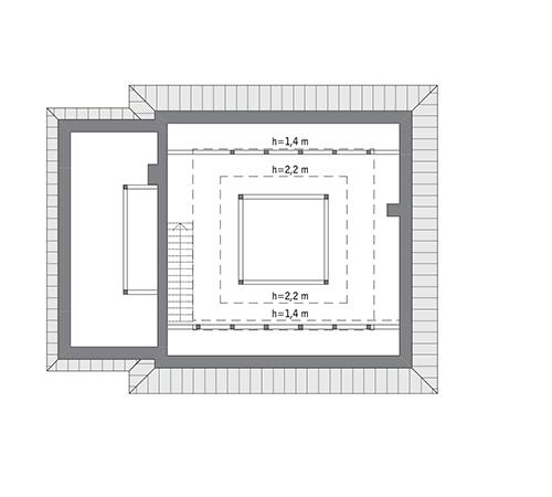 Rzut poddasza: do indywidualnej adaptacji (28,2 m2 powierzchni użytkowej)
