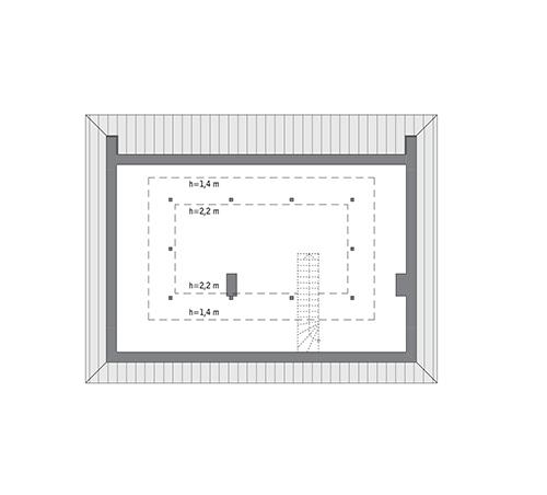 Rzut poddasza: do indywidualnej adaptacji (40,2 m2 powierzchni użytkowej)