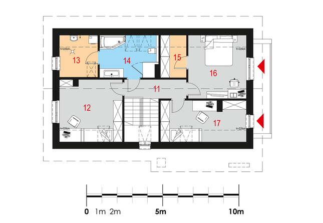 Rzut poddasza POW. 76,6 m²