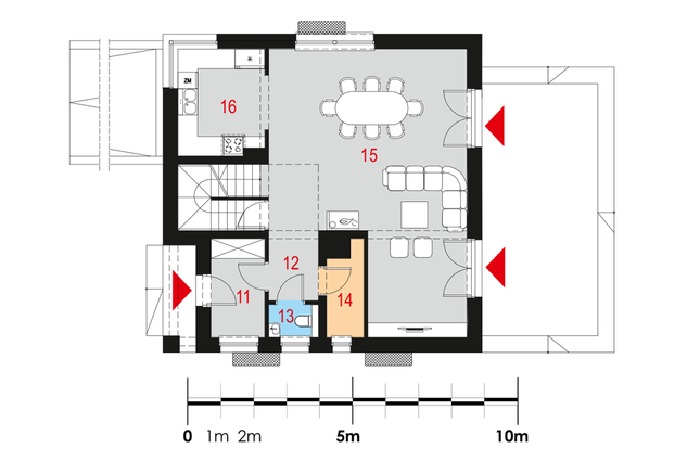 Rzut parteru POW. 66,2 m²