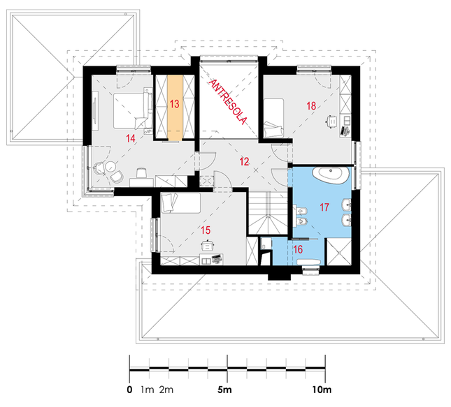 Rzut piętra POW. 94,1 m²