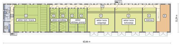 Rzut przyziemia POW. 626,9 m²