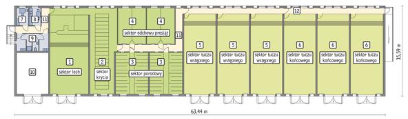 Rzut przyziemia POW. 888,4 m²