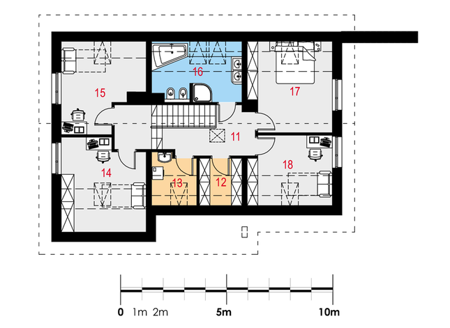 Rzut poddasza POW. 93,7 m²