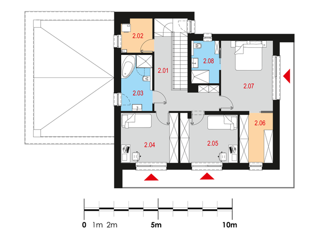 Rzut piętra POW. 79,6 m²