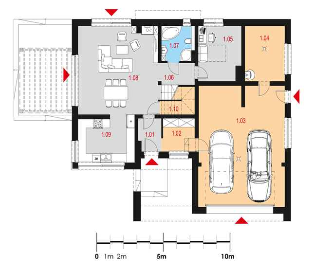 Rzut parteru POW. 146,4 m²