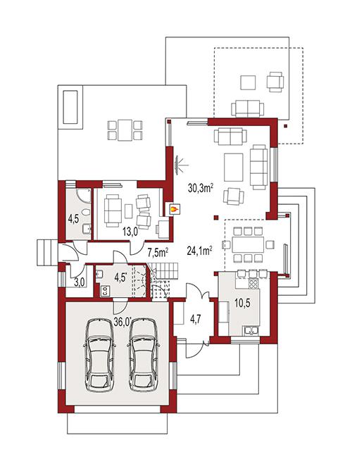 Rzut parteru POW. 0,0 m²