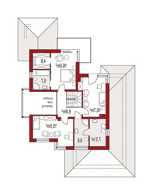 Rzut piętra lustro POW. 0,0 m²