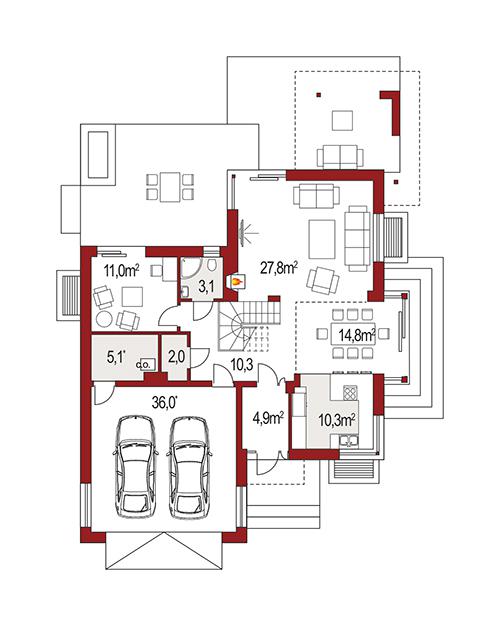 Rzut parteru POW. 0,0 m²