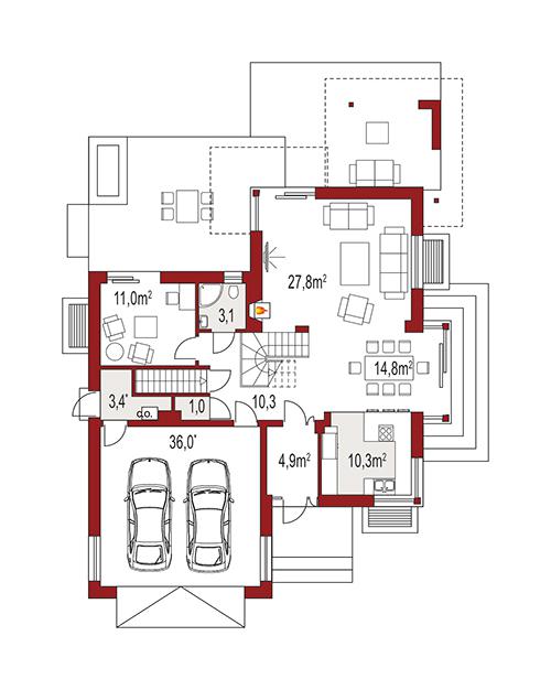 Rzut parteru POW. 0,0 m²