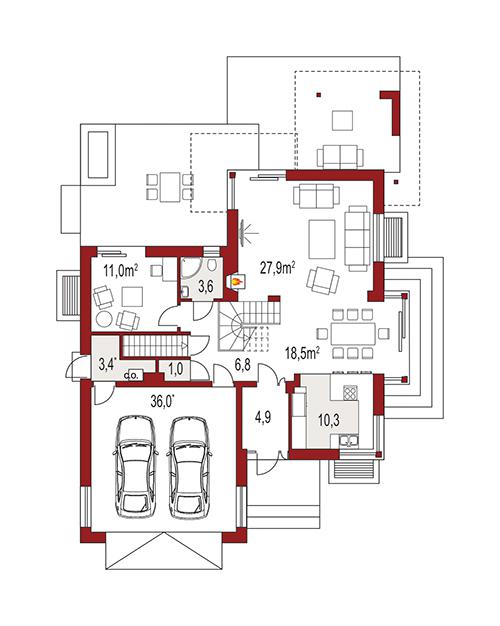 Rzut parteru POW. 0,0 m²