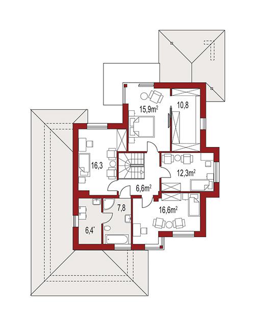 Rzut piętra POW. 0,0 m²