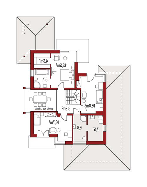 Rzut piętra lustro POW. 0,0 m²