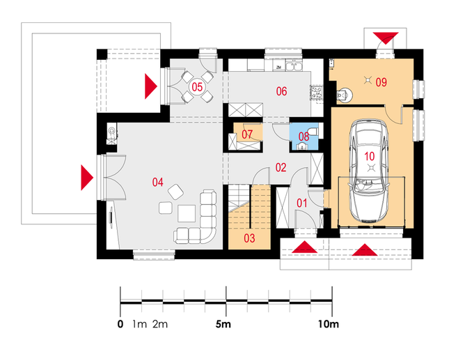 Rzut parteru POW. 106,1 m²