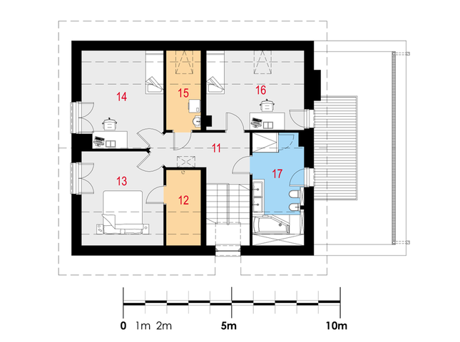 Rzut poddasza POW. 82,2 m²