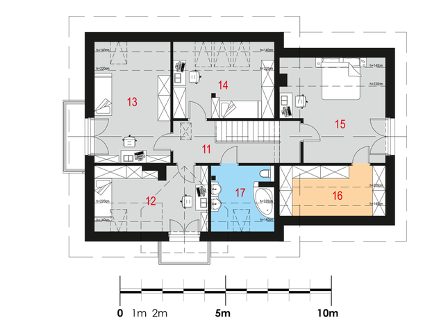 Rzut poddasza POW. 104,9 m²