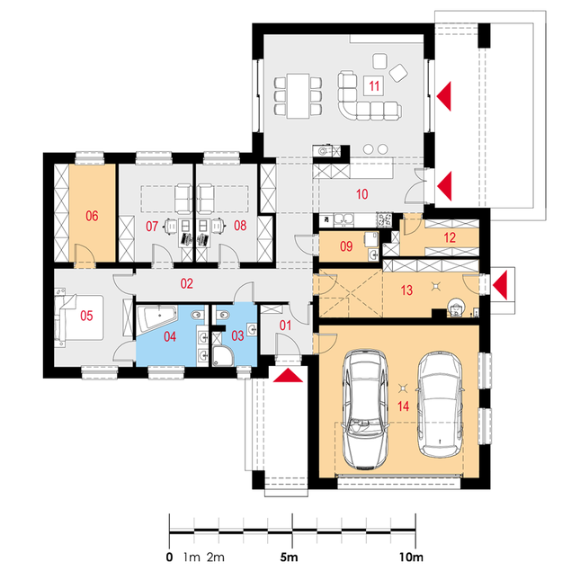 Rzut parteru POW. 182,9 m²