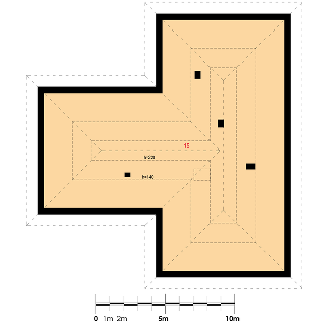 Rzut strychu: strych (64,21 m2 powierzchni użytkowej)