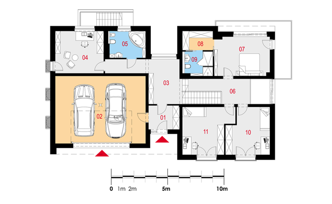 Rzut piętra POW. 159,5 m²
