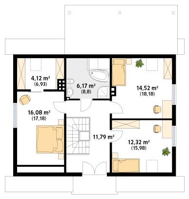 Rzut poddasza POW. 78,9 m²