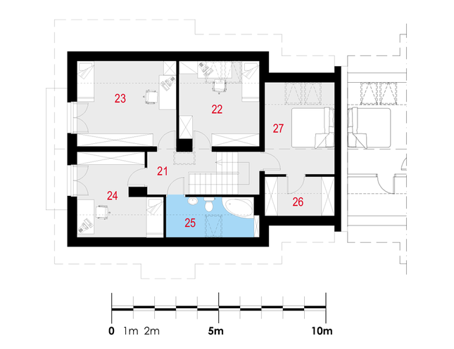 Rzut poddasza POW. 83,6 m²