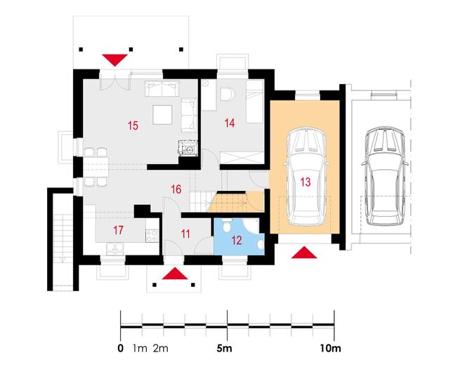 Rzut parteru POW. 85,3 m²