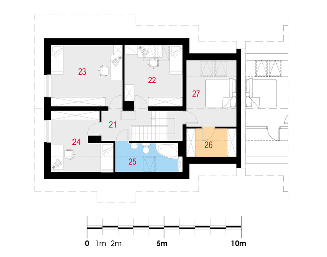 Rzut poddasza POW. 81,6 m²