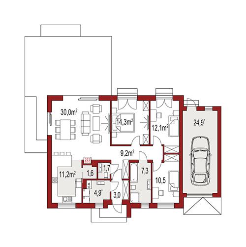 Rzut parteru POW. 0,0 m²