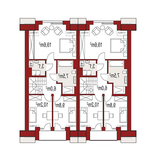 Rzut poddasza lustro POW. 0,0 m²