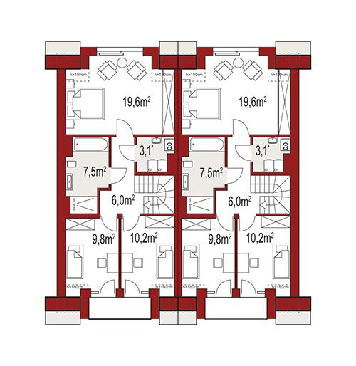 Rzut poddasza POW. 0,0 m²