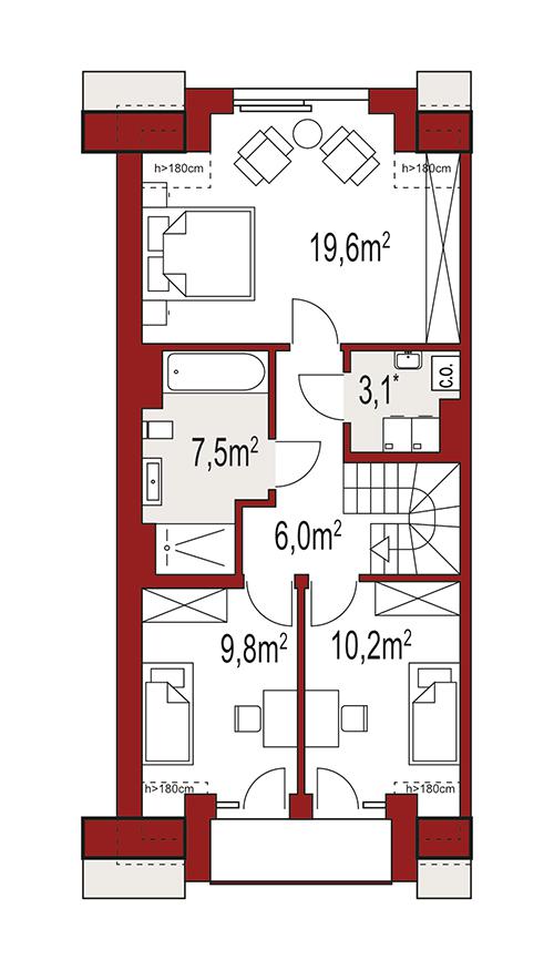 Rzut poddasza POW. 0,0 m²