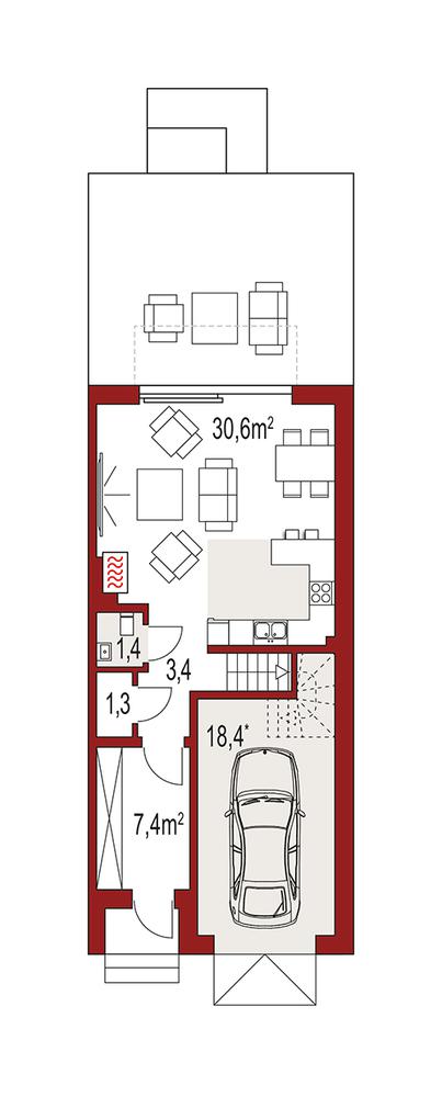 Rzut parteru POW. 0,0 m²