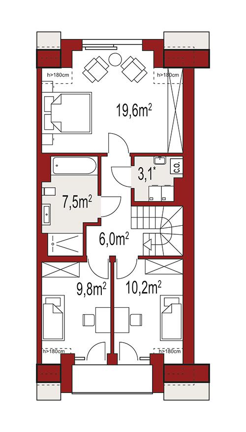 Rzut poddasza POW. 0,0 m²