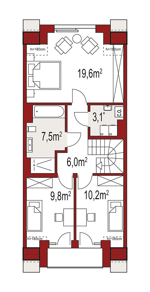 Rzut poddasza POW. 0,0 m²