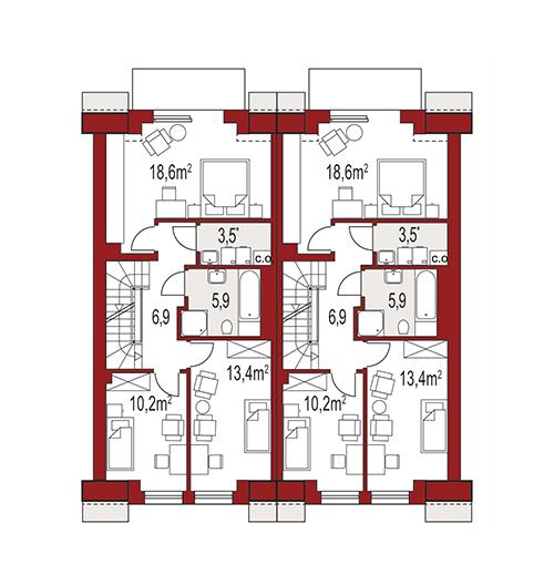 Rzut piętra POW. 0,0 m²